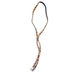 Leopard Print Genuine Leather Calf Hair Thin Skinny Belt With Gold Buckle